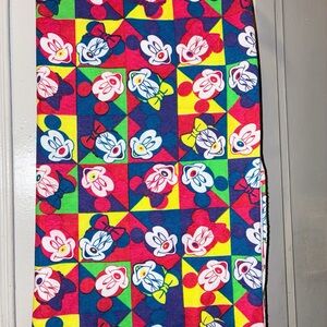 Mickey Mouse Disney Fabric Vintage Retro 90s 60”w, 51”L Cotton Knit